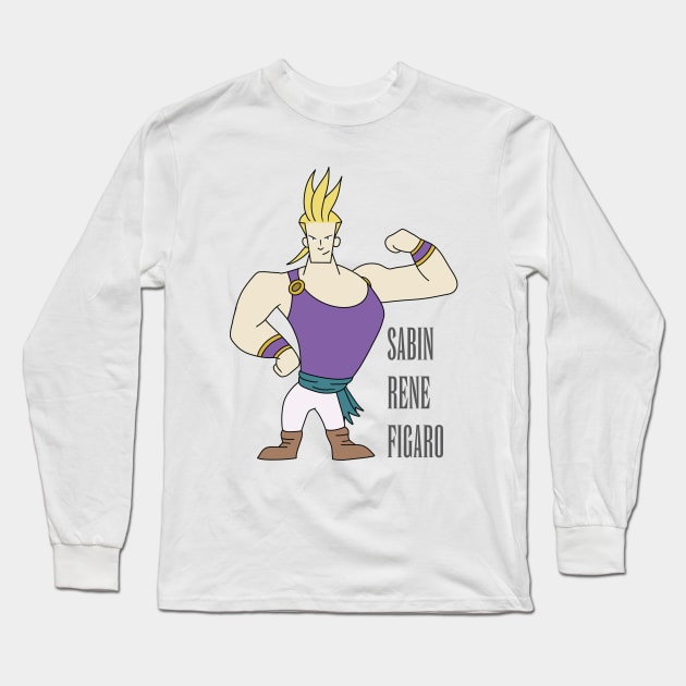 Final Fantasy 6 Sabin Rene Figaro Long Sleeve T-Shirt by inotyler